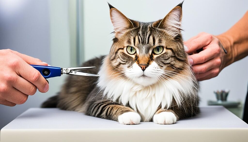manejo de gatos estresados durante corte de uñas