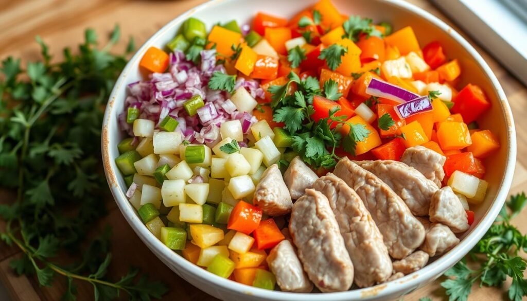 Carne con verduras para perros